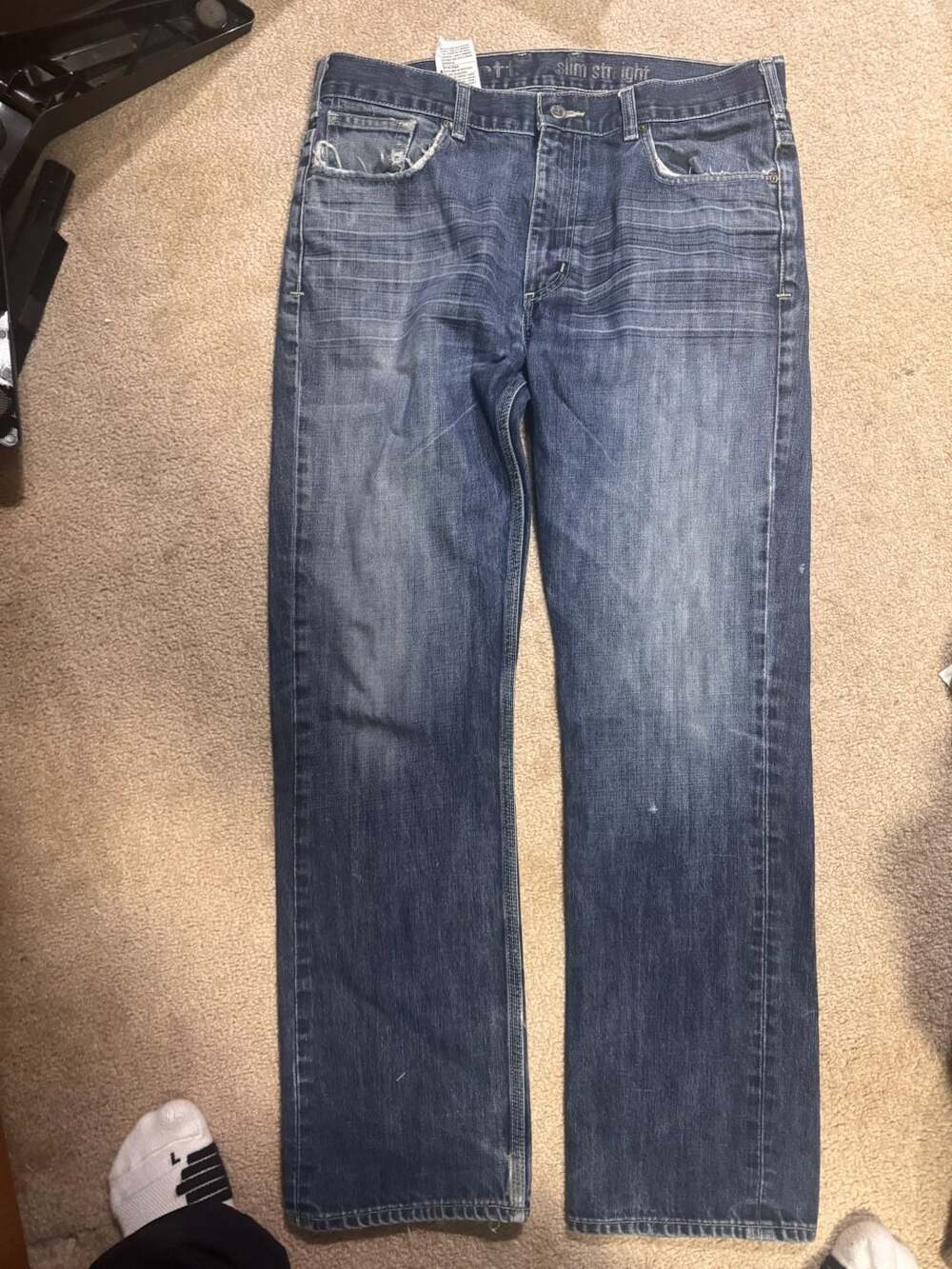 Carhartt B307 DSN Slim Straight Jeans Medium Wash 36x32